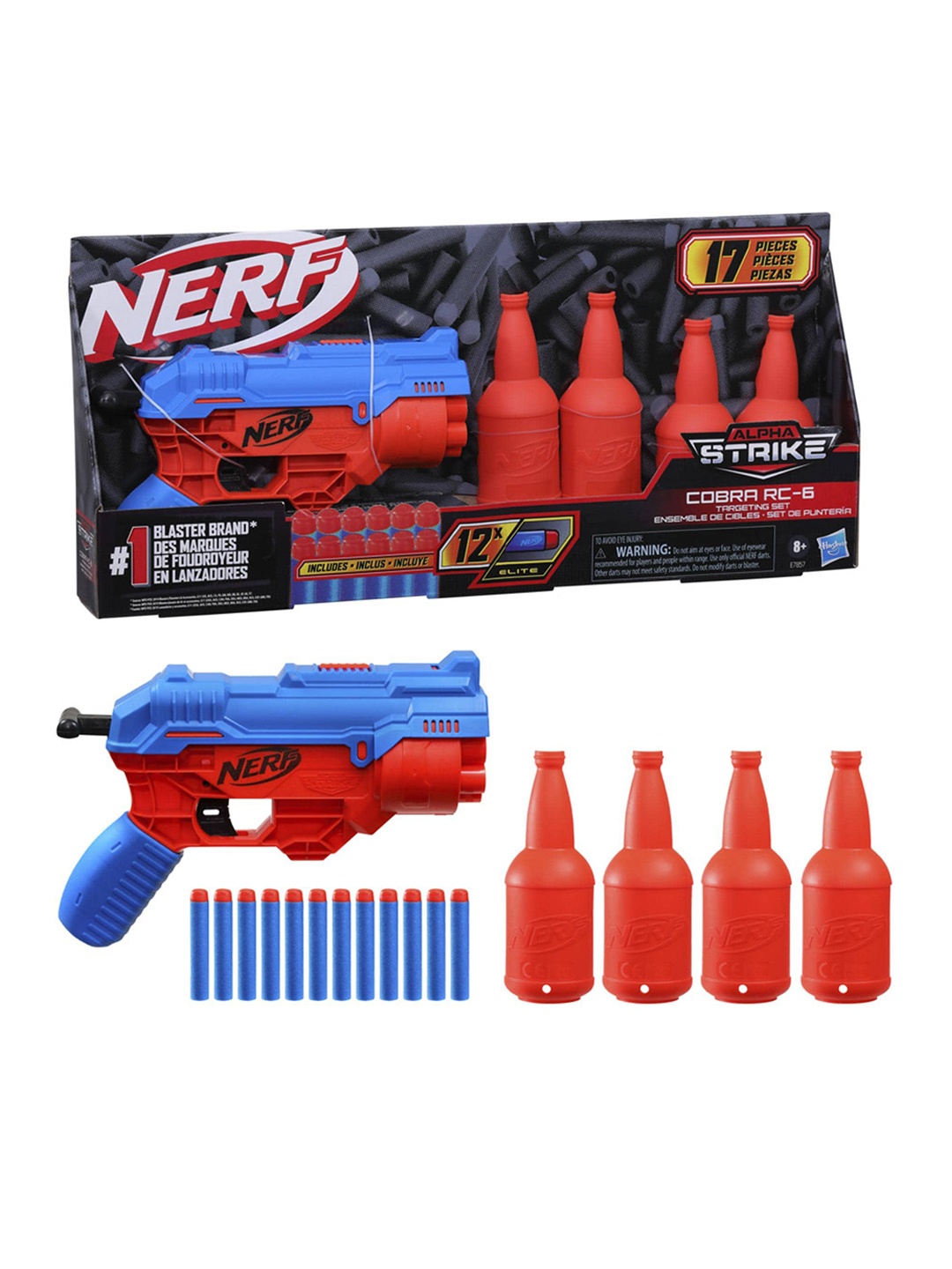 

NERF Boys Alpha Strike Cobra RC 6 Target Set With 12 Darts, Blue