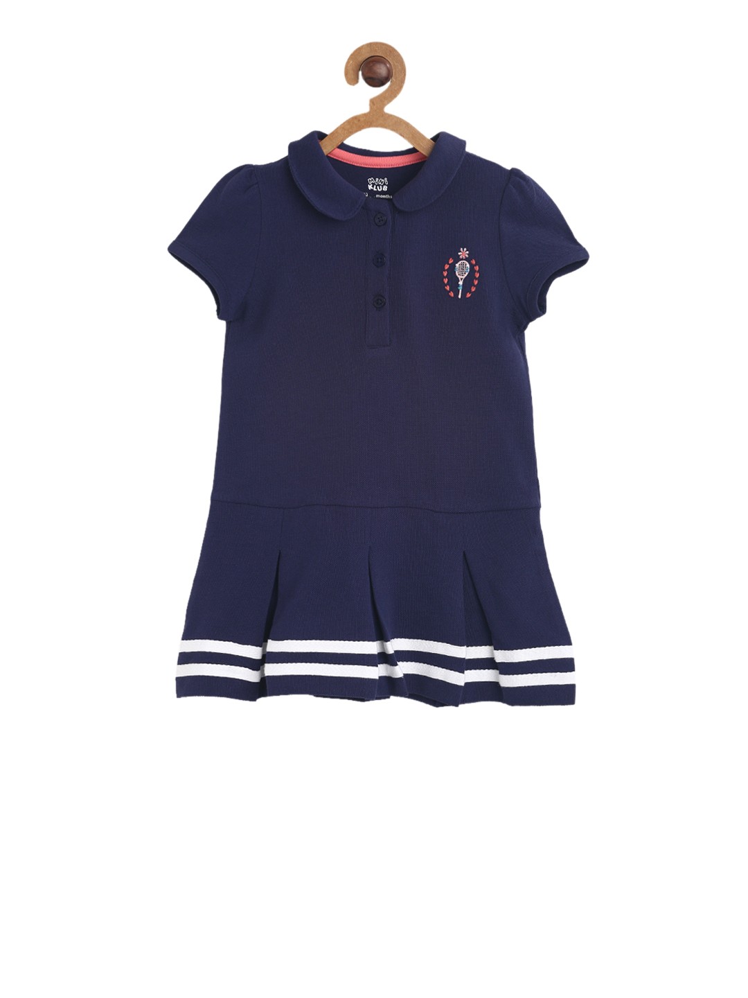 

MINI KLUB Girls Navy Blue Printed A-Line Dress