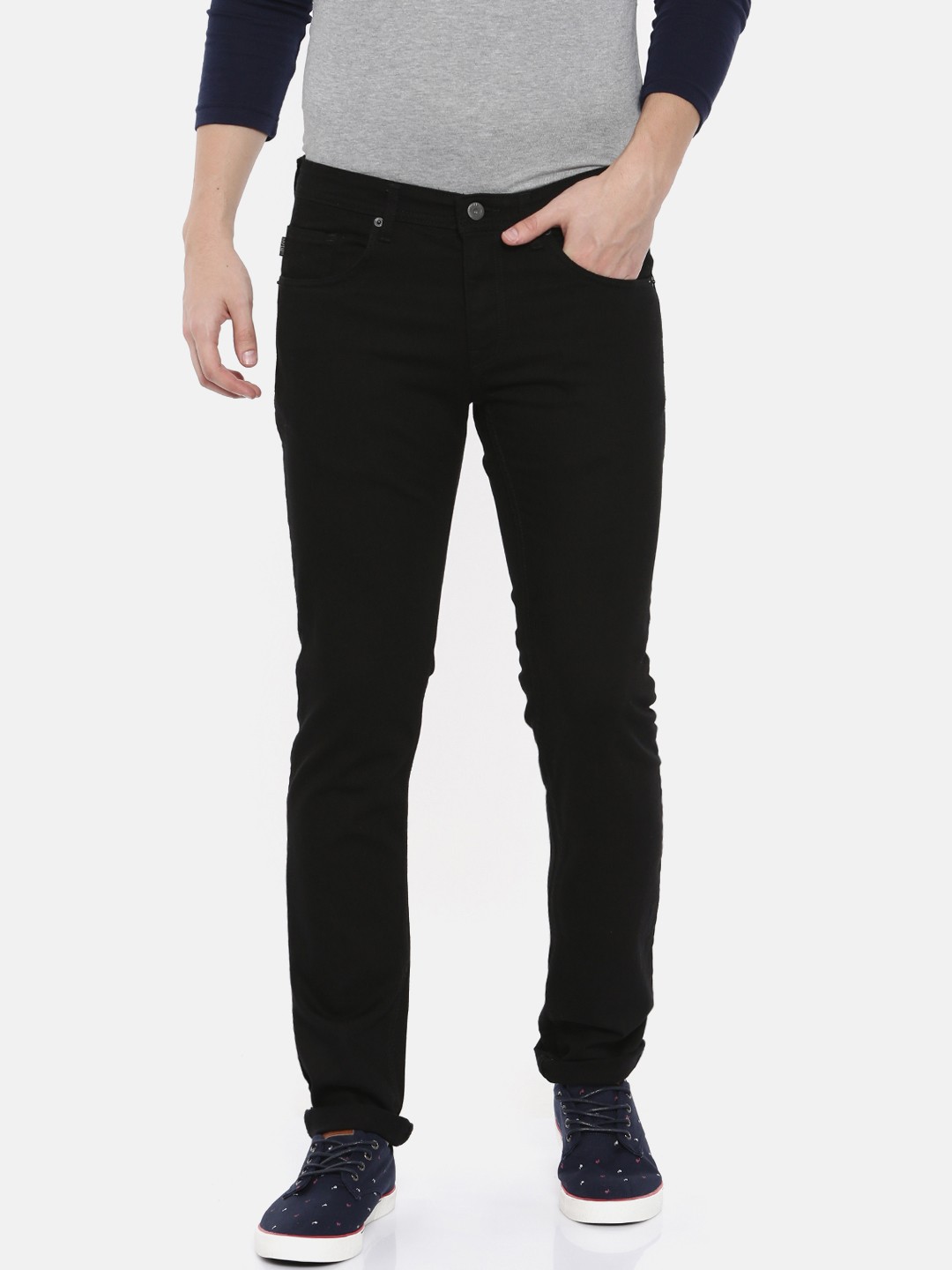 

Blackberrys Men Black Slim Fit Low-Rise Clean Look Stretchable Jeans