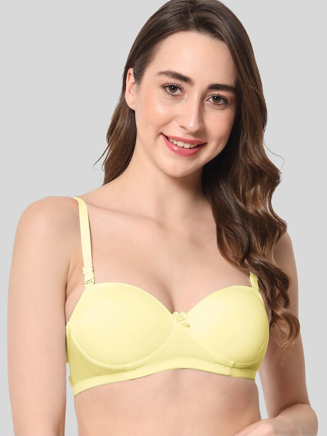 

BEWILD Half Coverage Lightly Padded Dry-Fit Cotton Push-Up Bra With All Day Comfort, Yellow