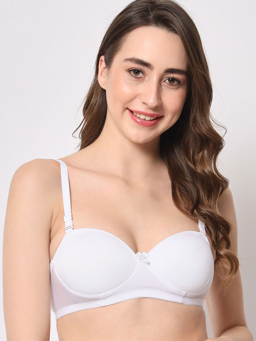 

BEWILD Half Coverage Lightly Padded Dry-Fit Cotton Push-Up Bra With All Day Comfort, White