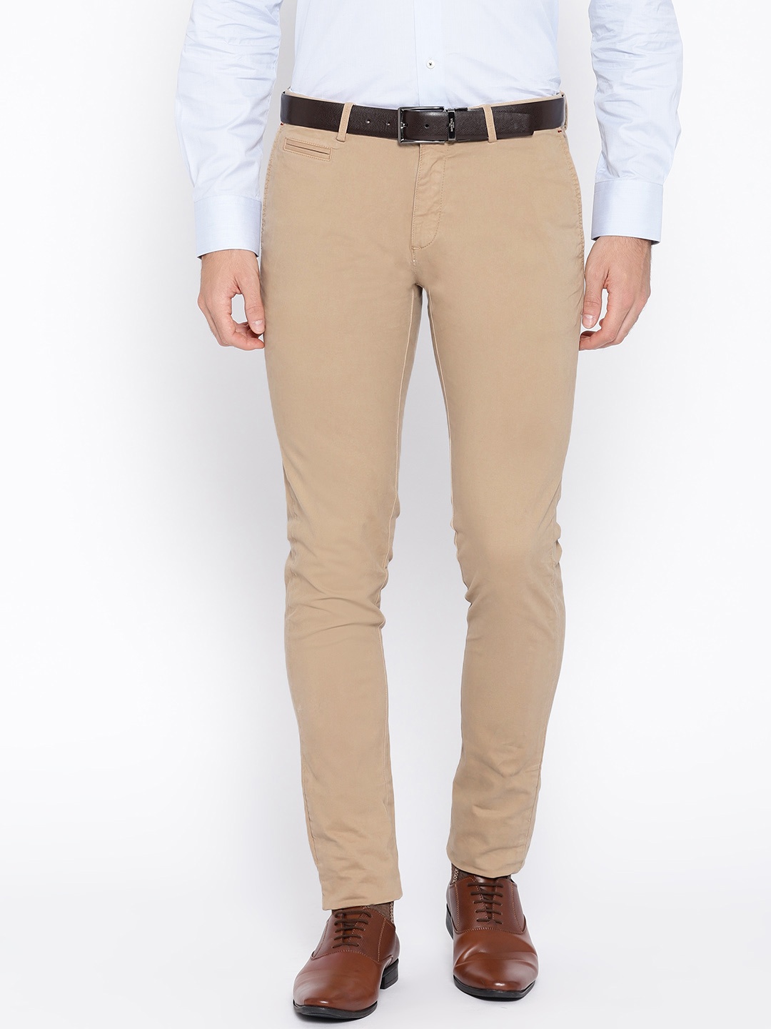

Blackberrys Men Beige Z91 Slim Fit Solid Chinos
