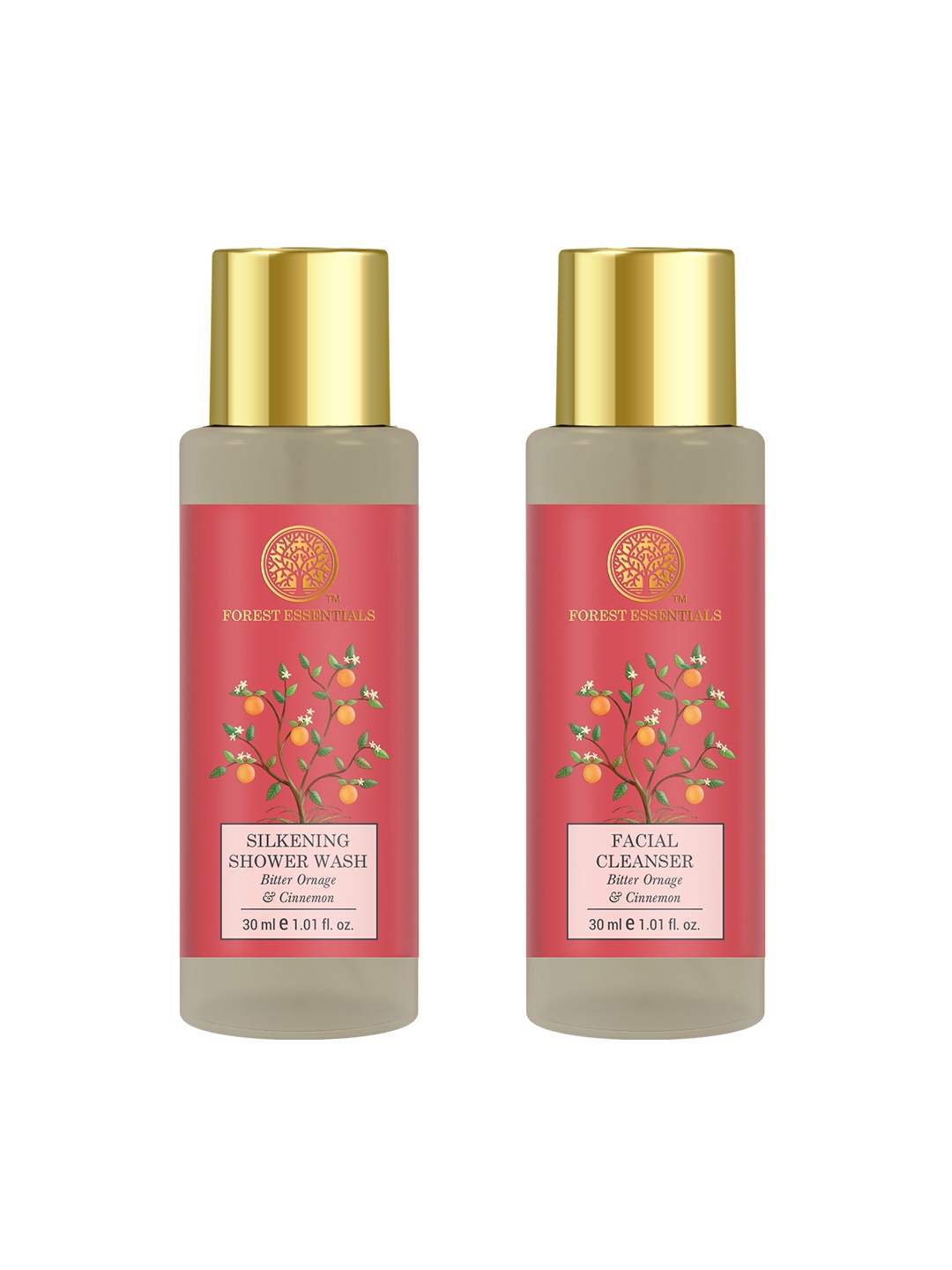 

Forest Essentials Bitter Orange & Cinnamon Face Cleanser & Shower Wash - 30ml each