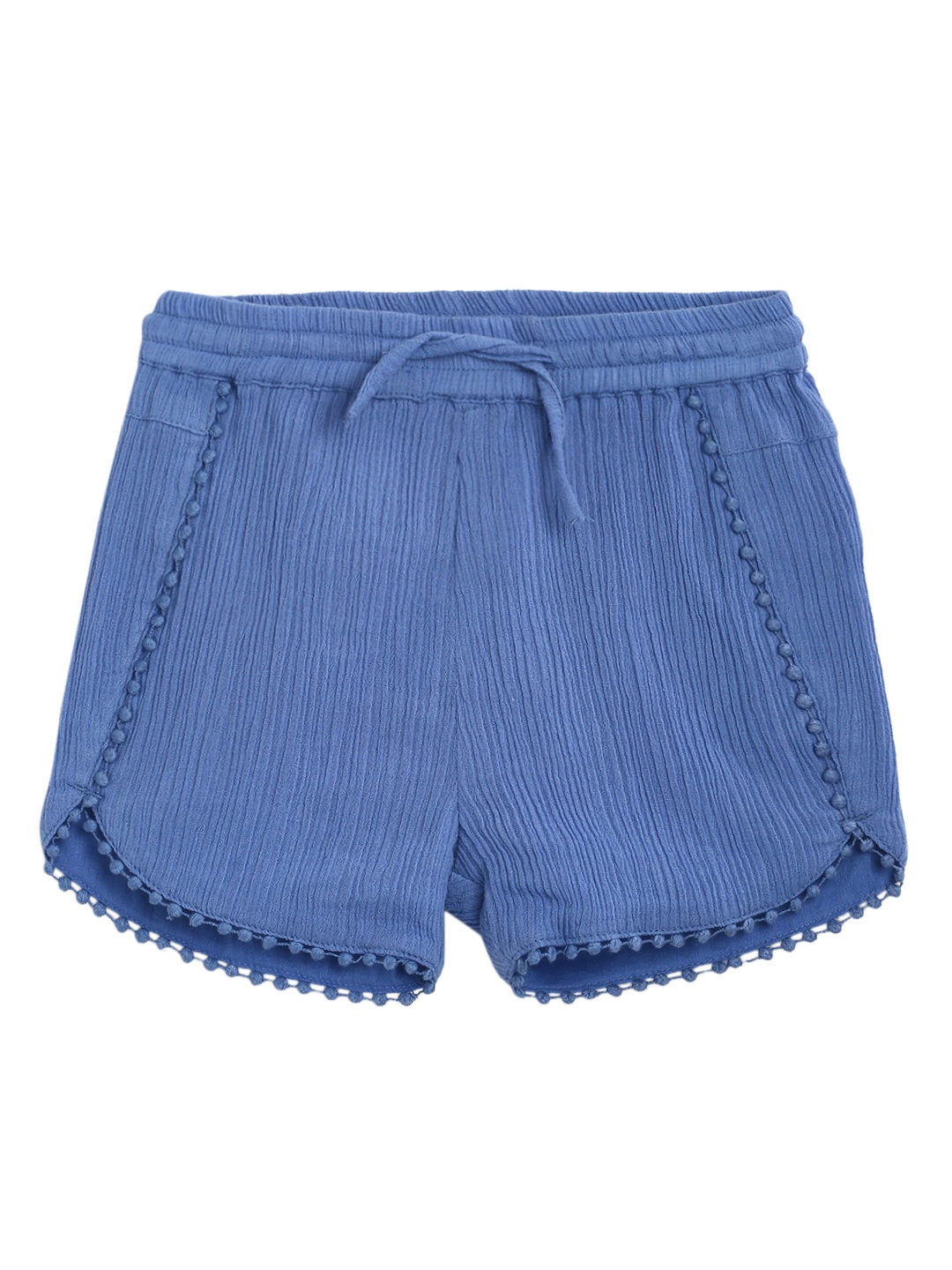 

MINI KLUB Girls Blue Solid Regular Fit Shorts