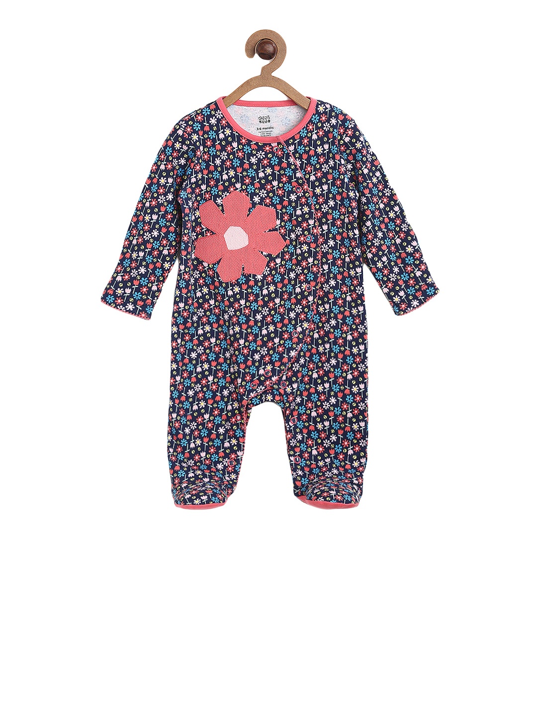 

next Girls Navy Blue Printed Sleepsuit