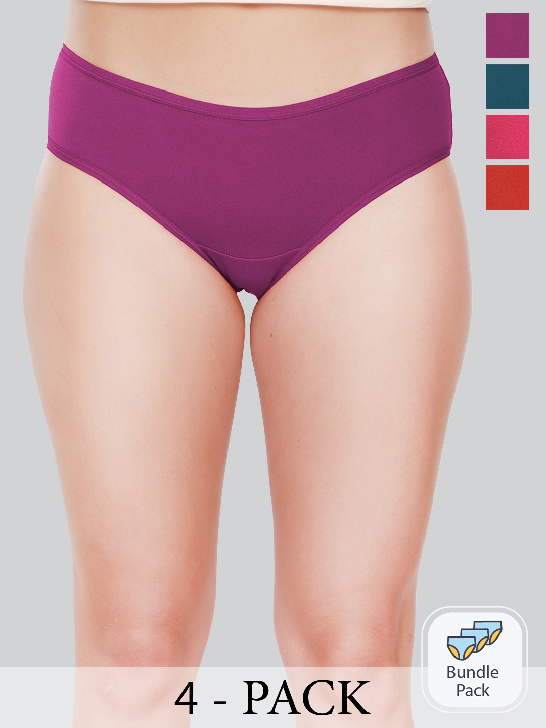 

Lovable Pack Of 2 Seamless Low-Rise Hipster Briefs, Purple