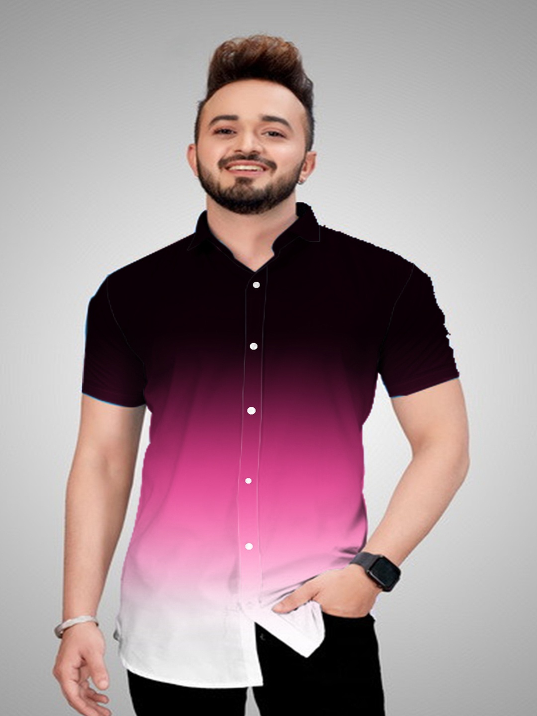 

Bought First Men Pink Premium Opaque Party Shirt