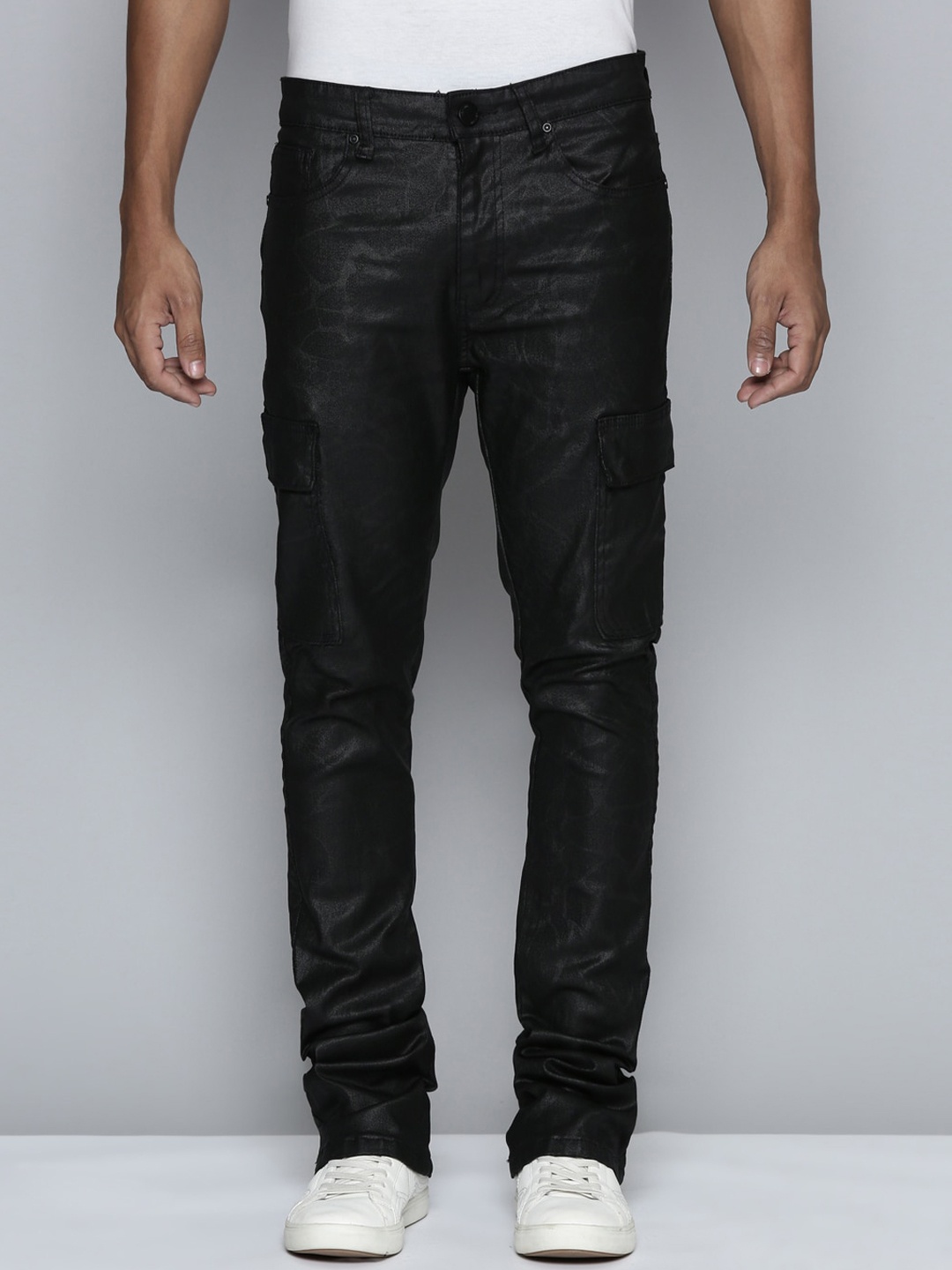 

WAIMEA Men Hollywood Bootcut Stretchable Clean Look Jeans, Black