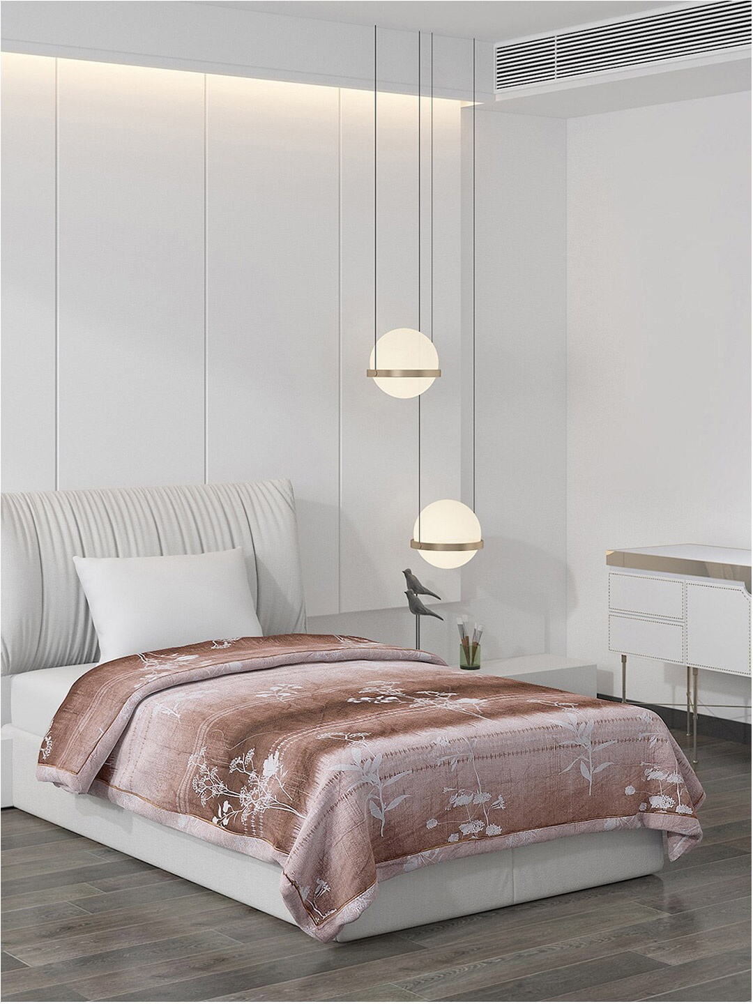 

Monte Carlo Brown & White Floral AC Room 120 GSM Single Bed Comforter
