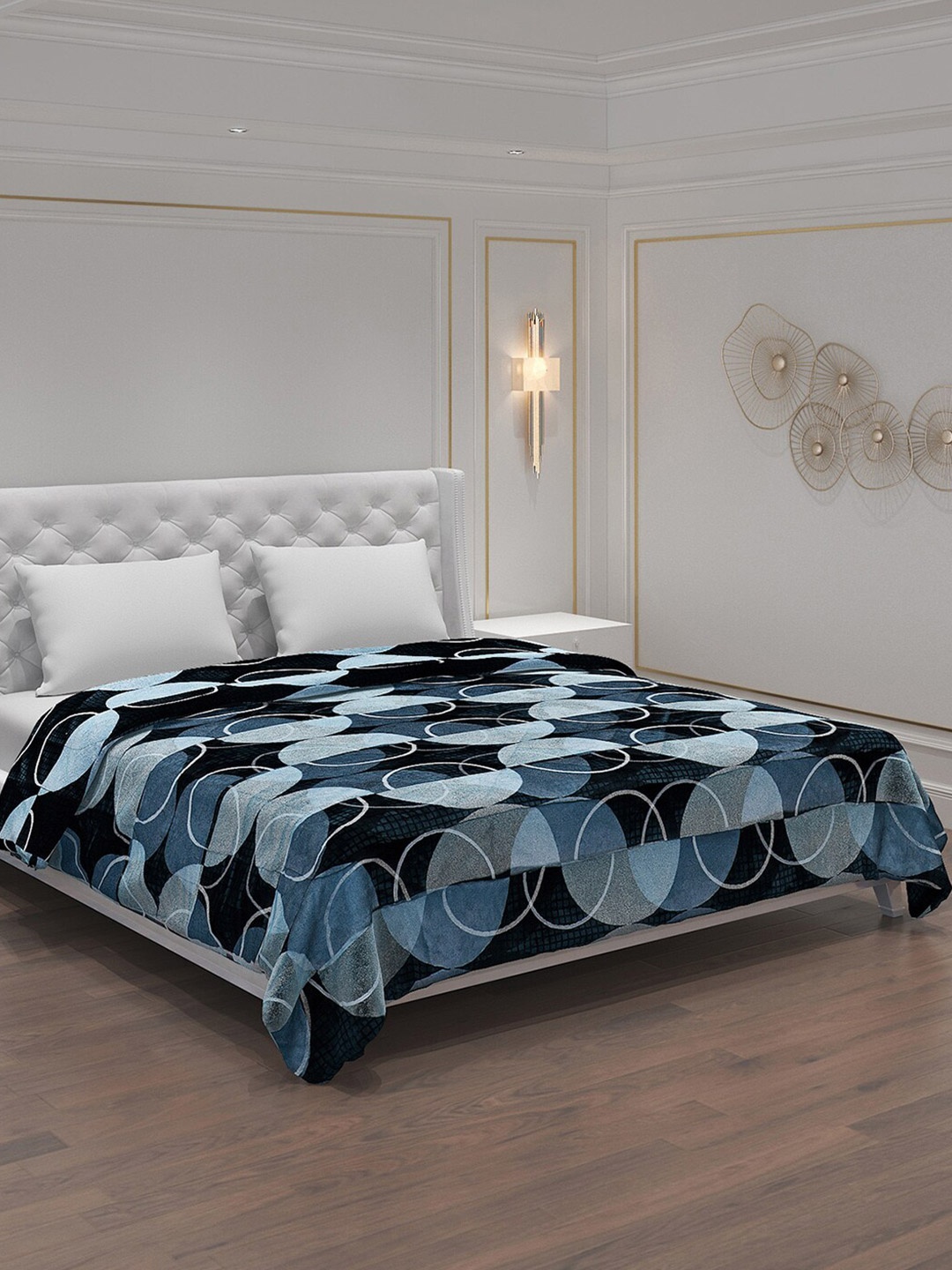 

Monte Carlo Blue & Black Geometric AC Room 1000 GSM Double Bed Comforter