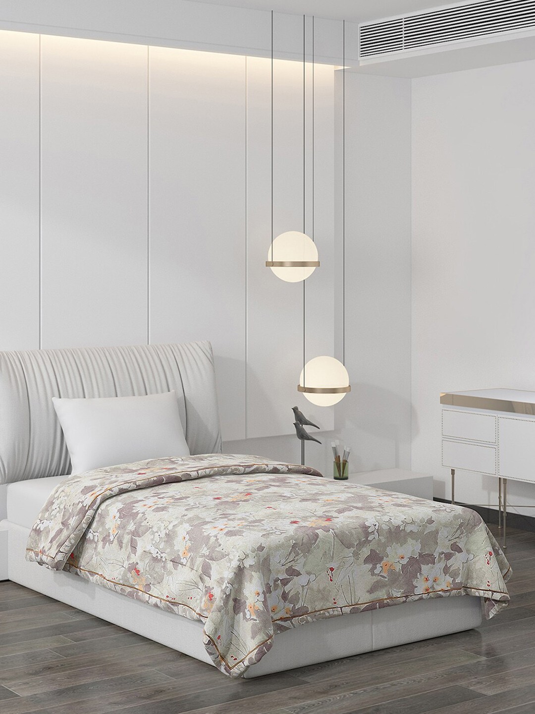 

Monte Carlo Brown & Orange Floral AC Room 120 GSM Single Bed Comforter