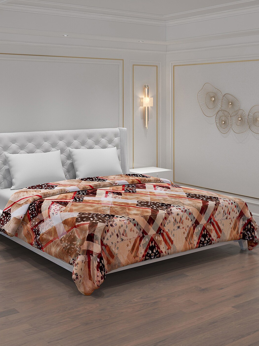 

Monte Carlo Brown & White Geometric AC Room Double Bed Comforter