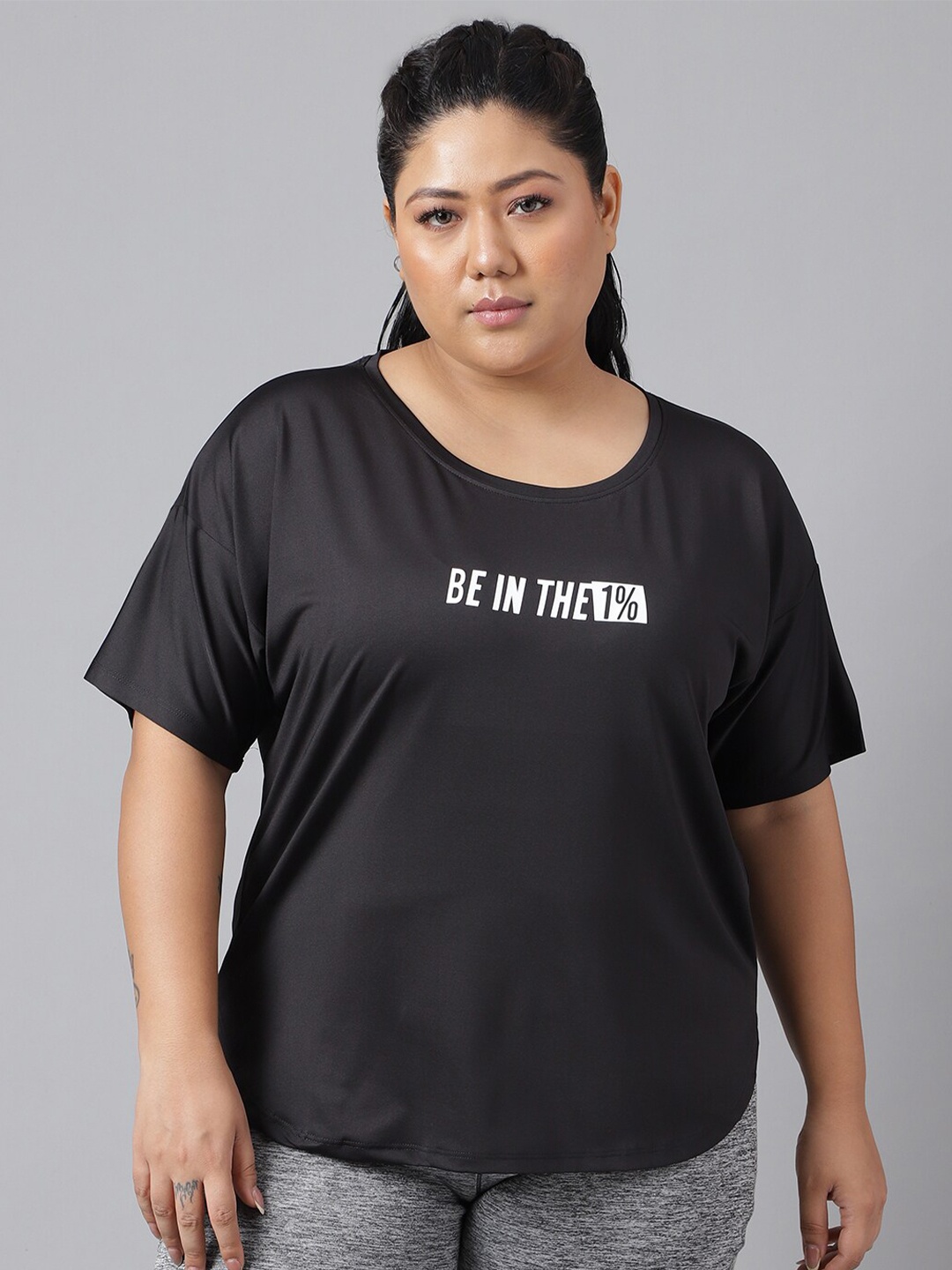MKH Typography Printed Relaxed Fit Dri-FIT T-shirt, Black