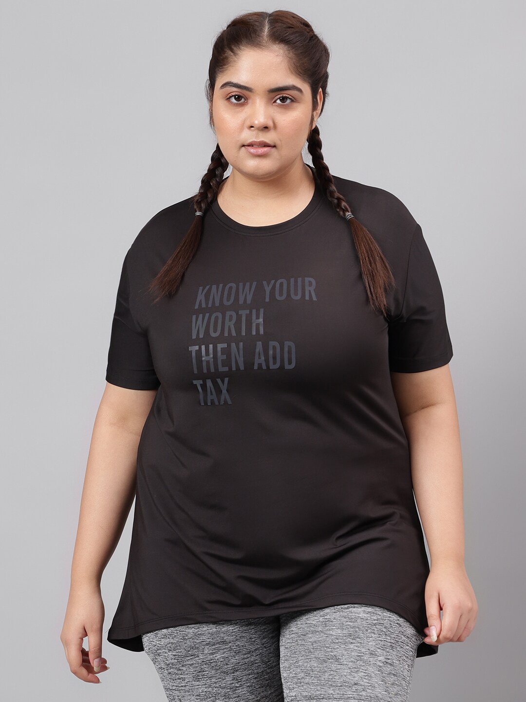

MKH Typography Printed Relaxed Fit Dri-FIT T-shirt, Black