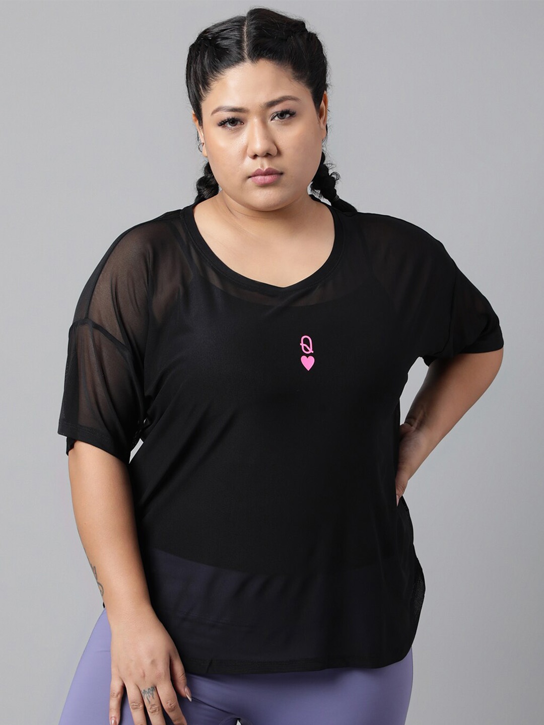 

MKH Plus Size Relaxed Fit Dri FIT T-shirt, Black