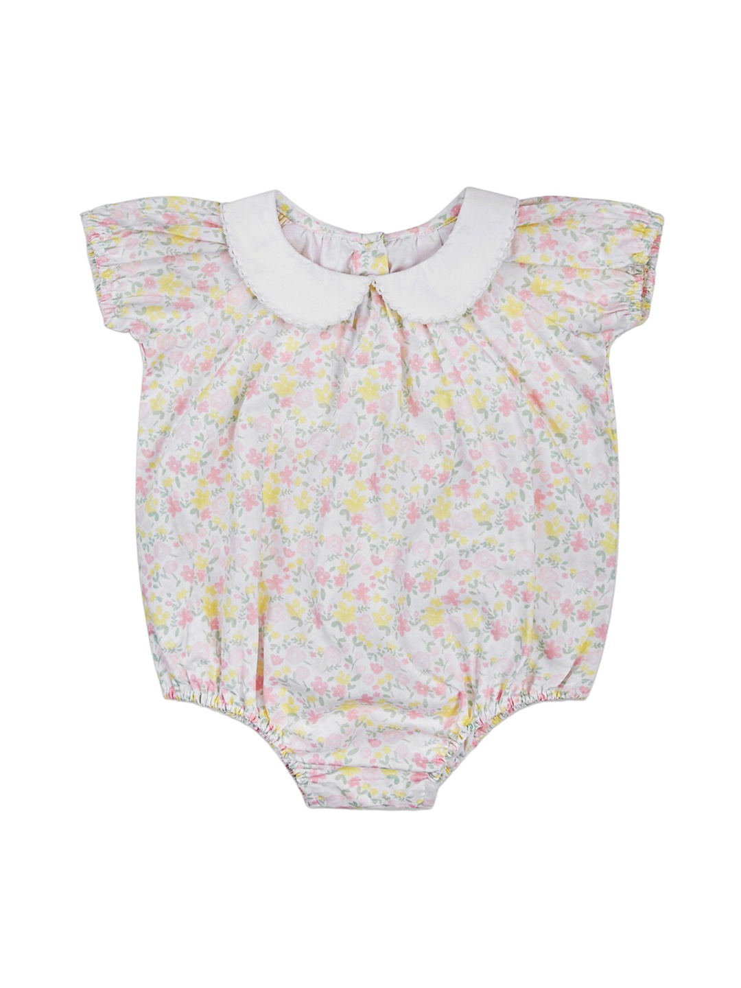 

haus & kinder Infants Girls Printed Pure Cotton Romper, White