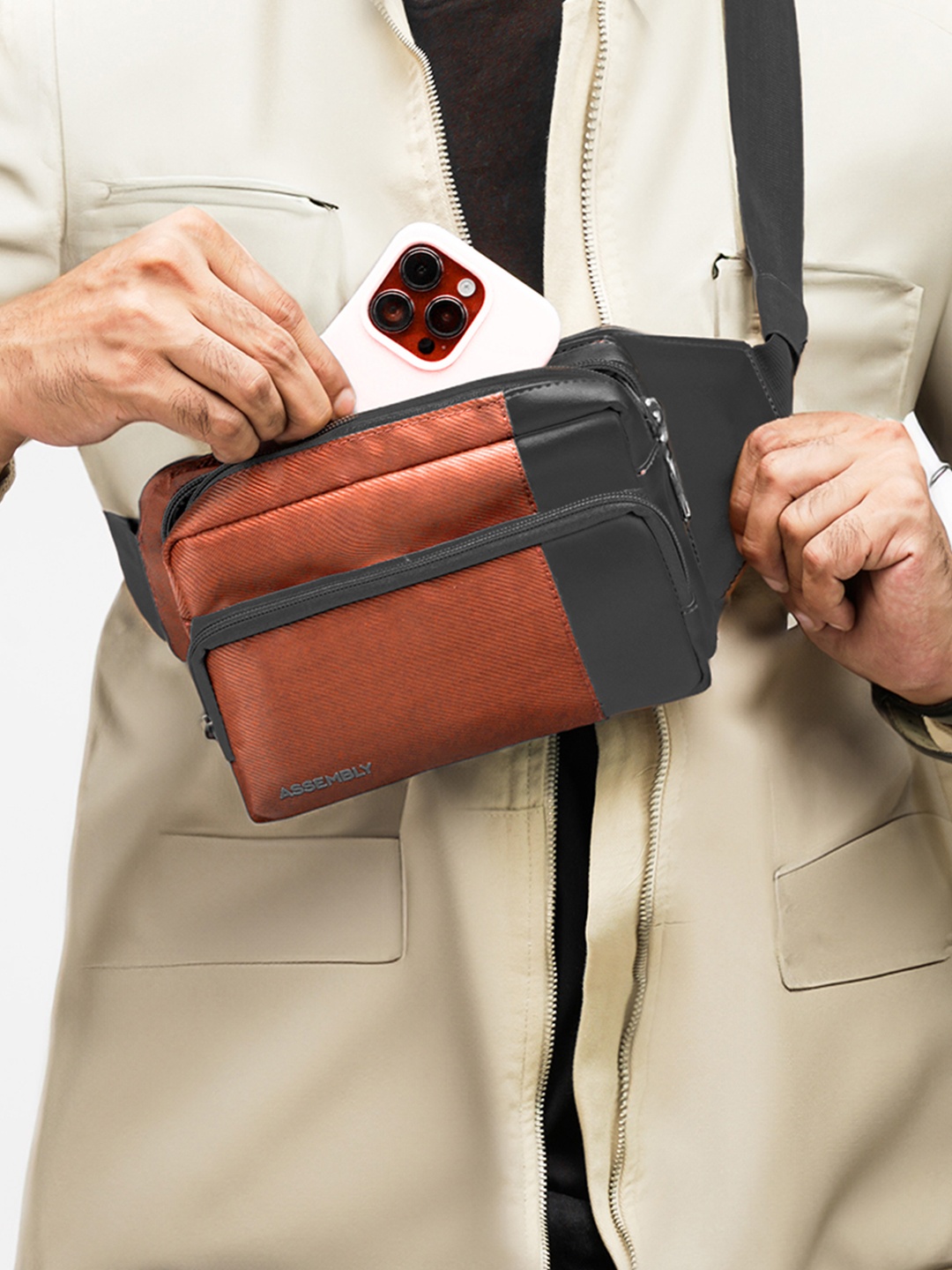 

Assembly Waist Bag for with Adjustable Strap, Rust