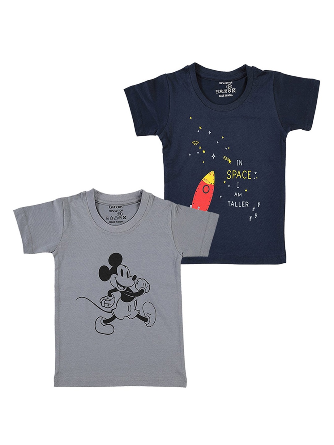 

CATCUB Kids Pack Of 2 Graphic Printed Cotton T-shirt, Blue