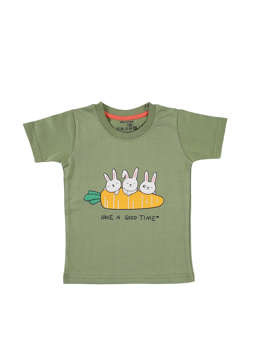 

CATCUB Kids Graphic Printed Round Neck Cotton Regular T-shirt, Green