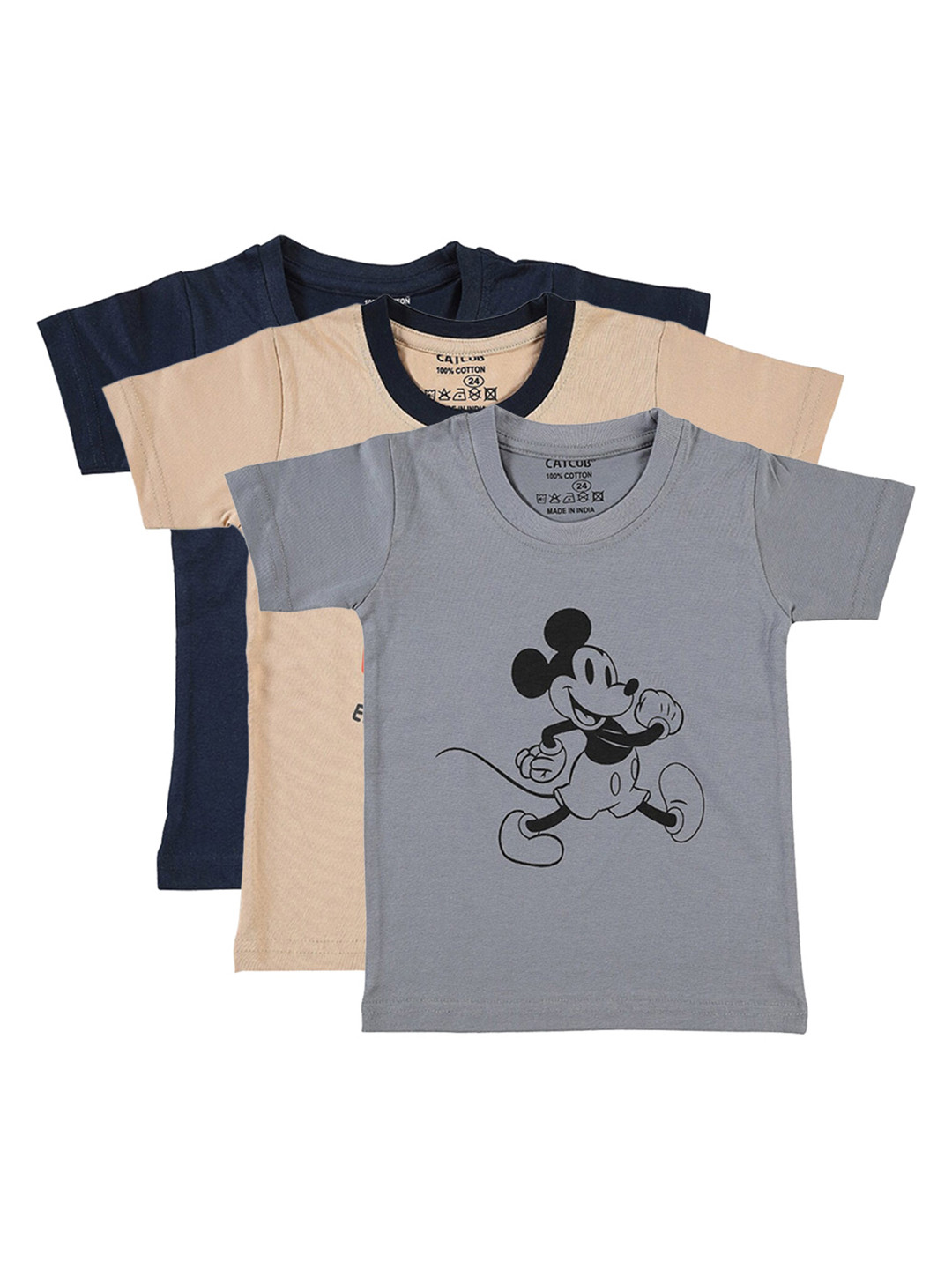 

CATCUB Kids Pack Of 3 Graphic Printed Cotton T-shirt, Green