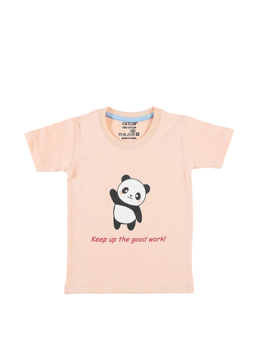 

CATCUB Kids Graphic Printed Round Neck Cotton Regular T-shirt, Orange