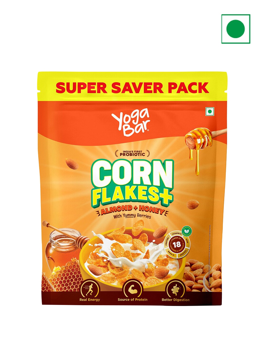 

Yogabar Cornflakes Honey Almond -850 gms, Yellow