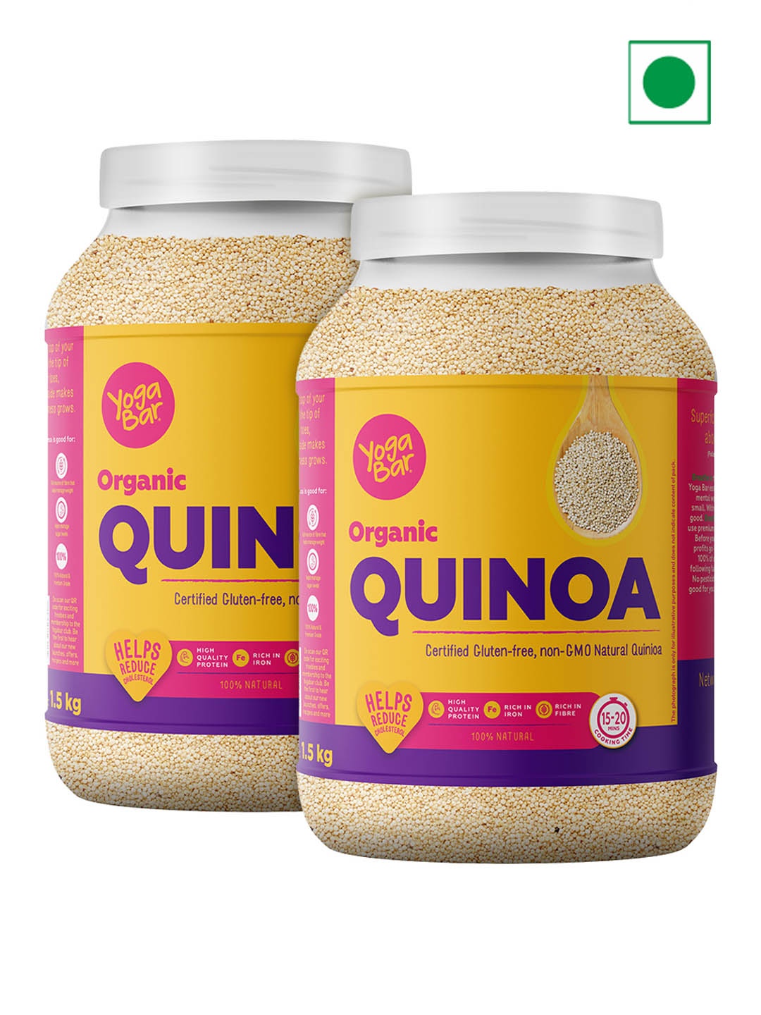 

Yogabar Set Of 2 Quinoa -1.5kg Each, Orange