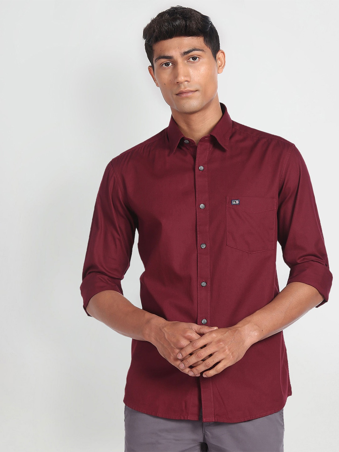 

Arrow Sport Slim Fit Opaque Casual Shirt, Red