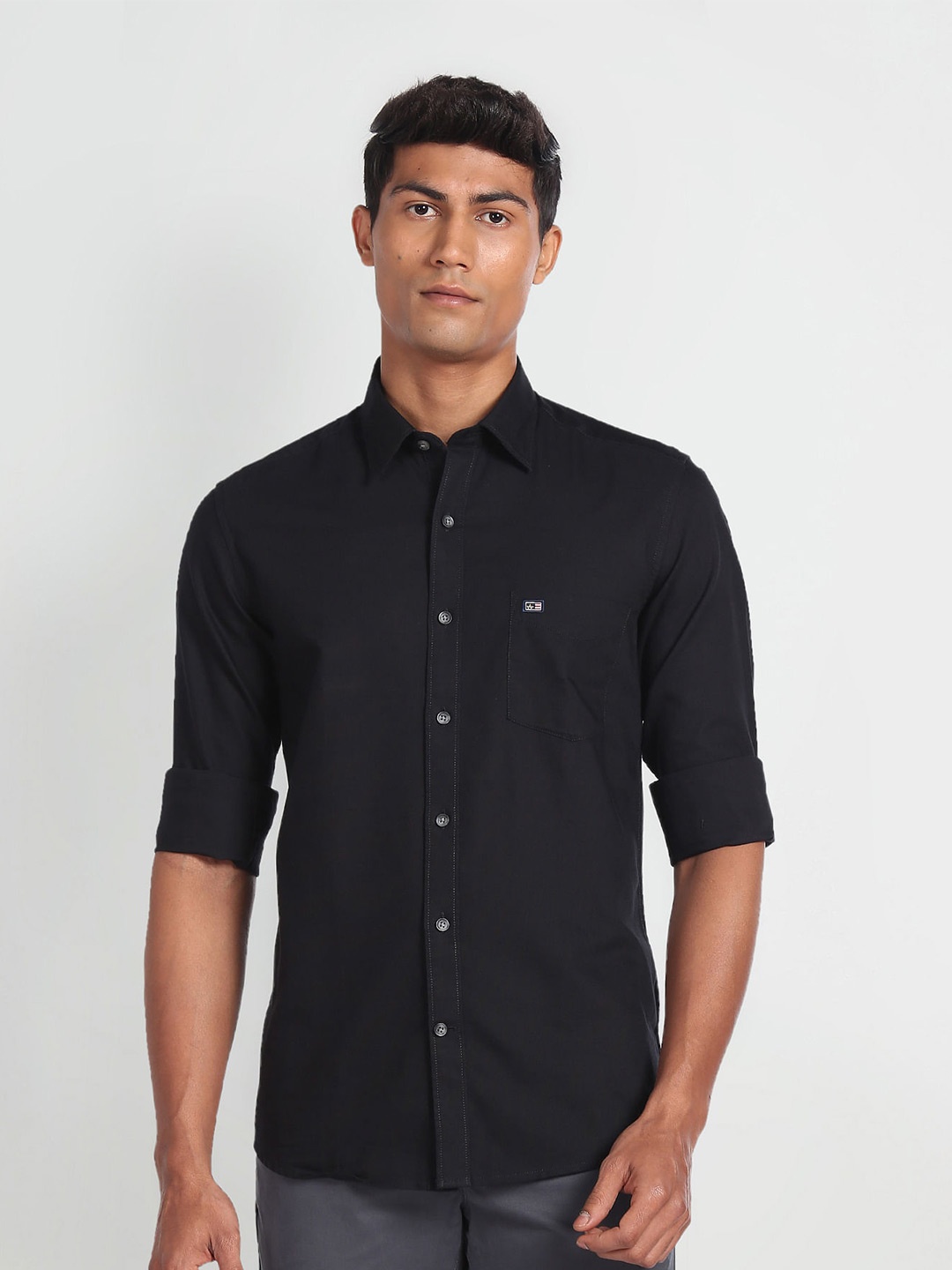 

Arrow Sport Slim Fit Opaque Casual Shirt, Black