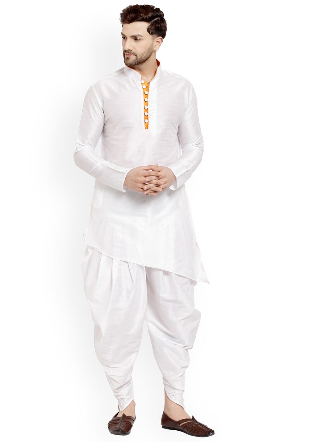 

Sydney Heights Asymmetric Regular Straight Kurta with Dhoti Pants, White