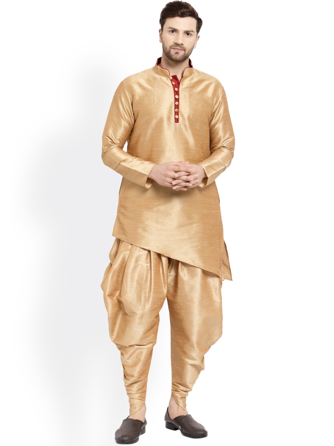 

Sydney Heights Mandarin Collar Regular Kurta with Salwar, Gold