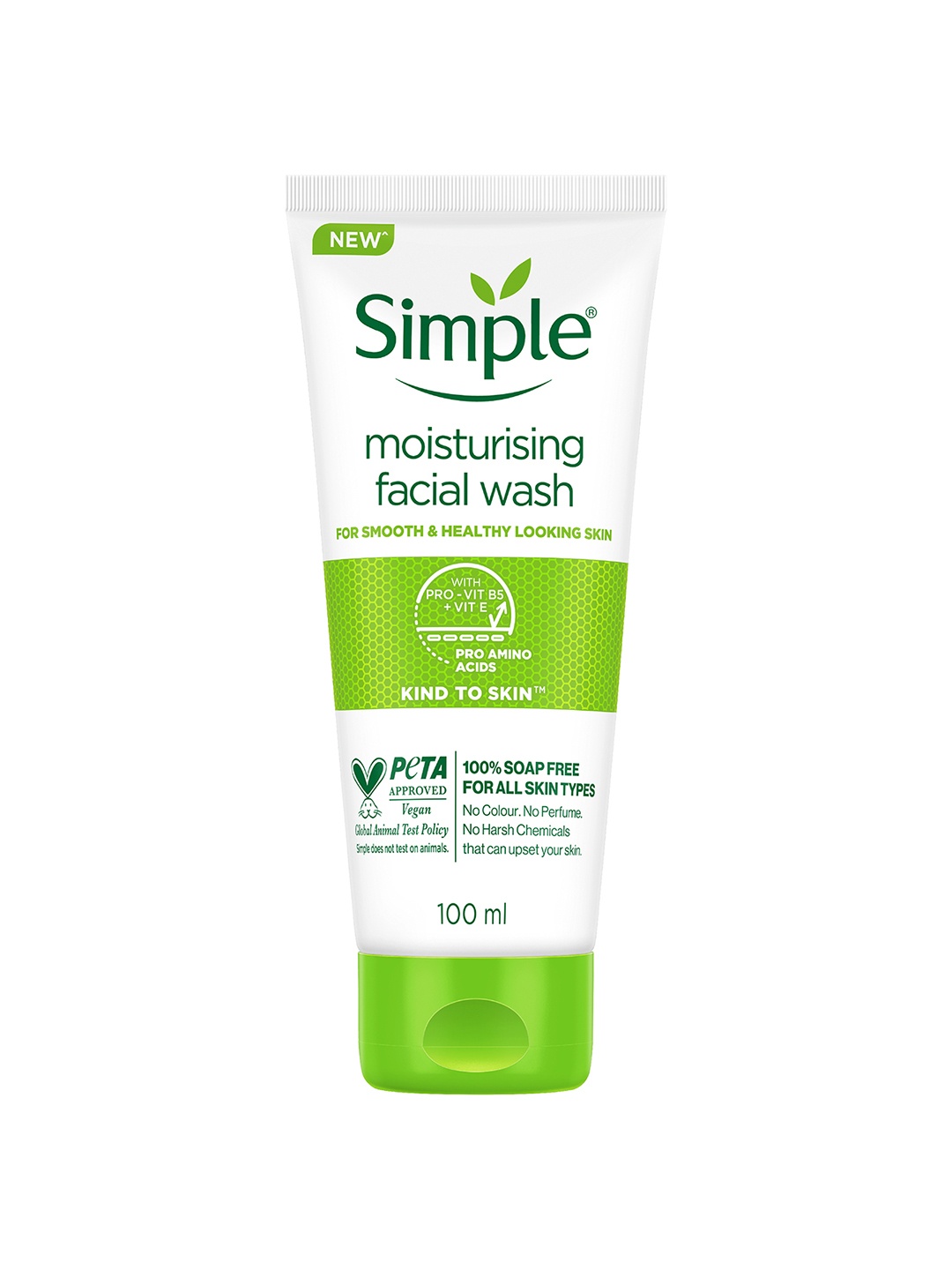 

Simple Kind to Skin Moisturising Facial Wash with Pro-Vit B5 & Vit E - 100ml, White