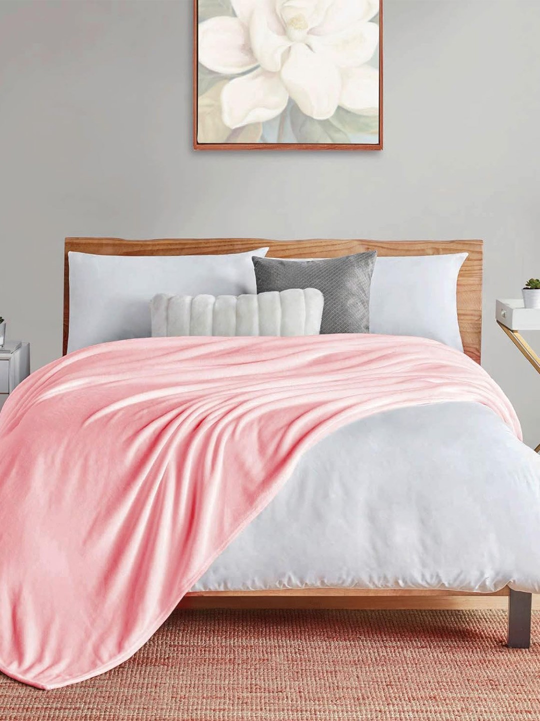 

Nivasam Pink AC Room 233 GSM Double Bed Blanket