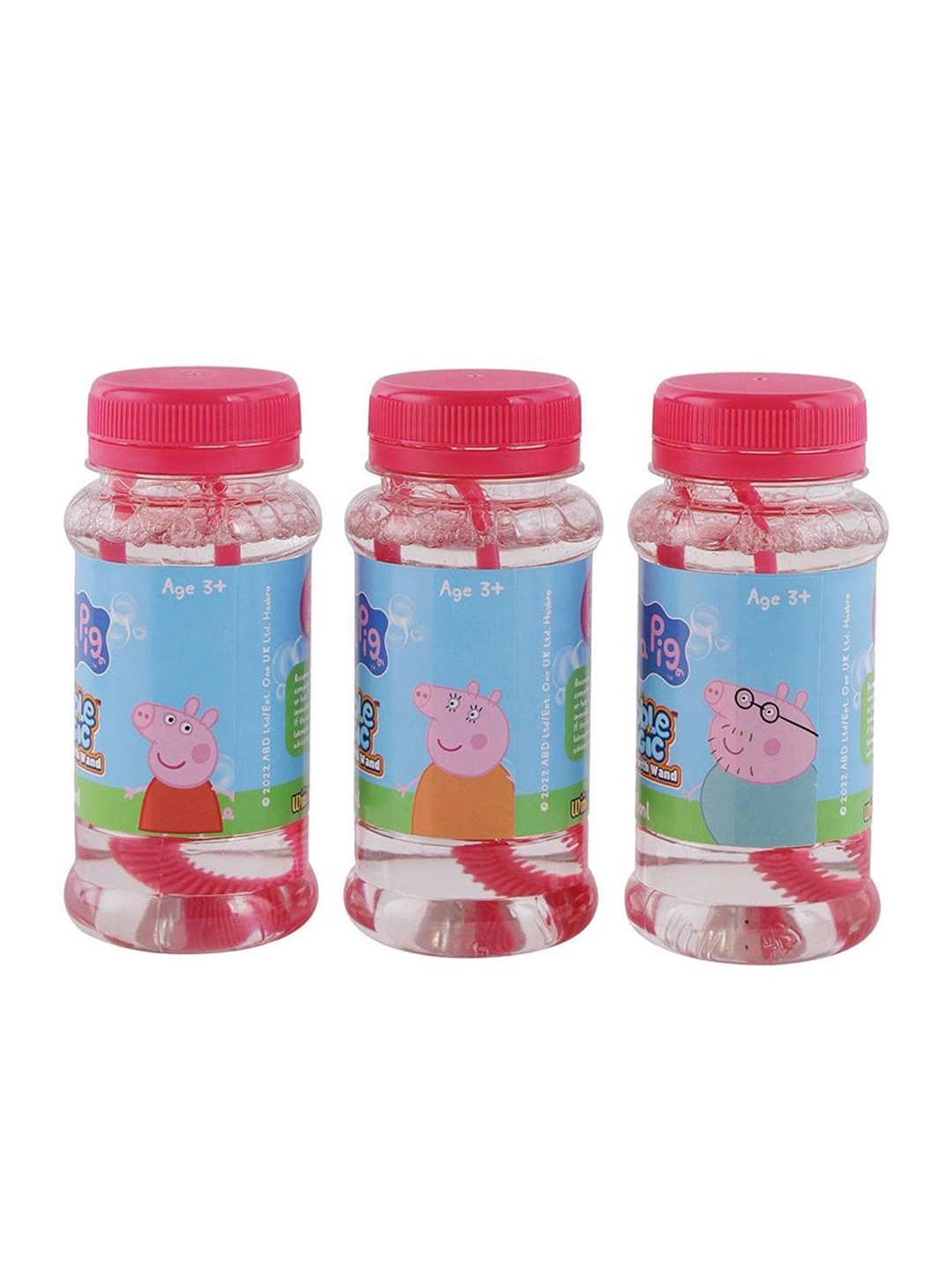 

bubble magic Kids Set Of 3 Bubble Solution With Peppa Pig Wand, Pink