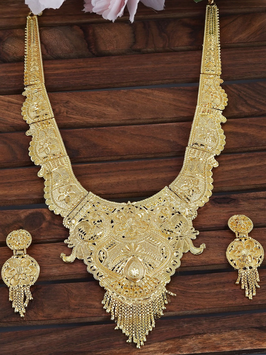 

MANSIYAORANGE Gold-Plated Rani Haar Jewellery Set