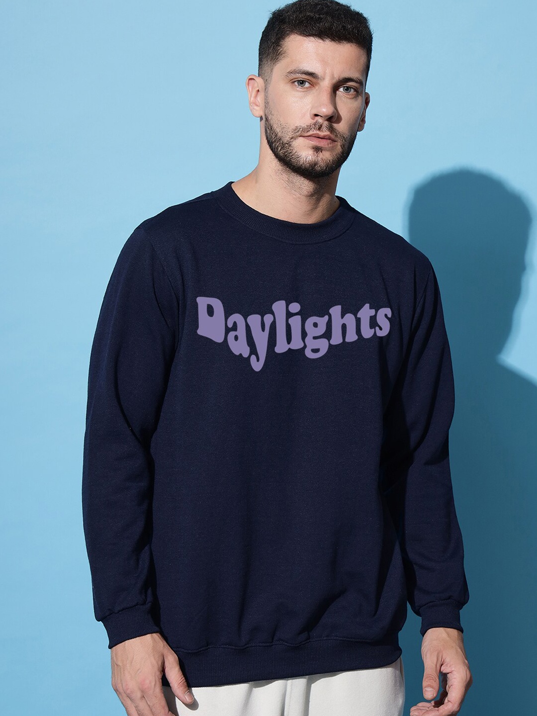 

Imsa Moda Typography Printed Pullover, Navy blue