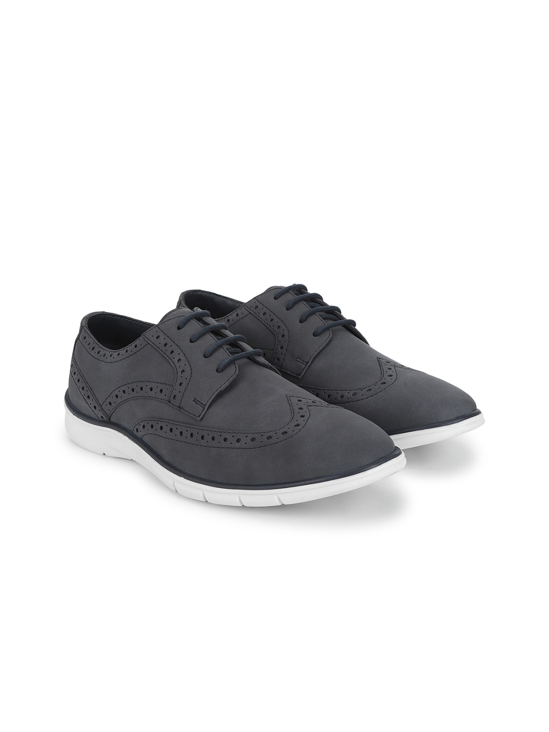 

yoho Men Brogue Perforated Sneaker, Grey melange