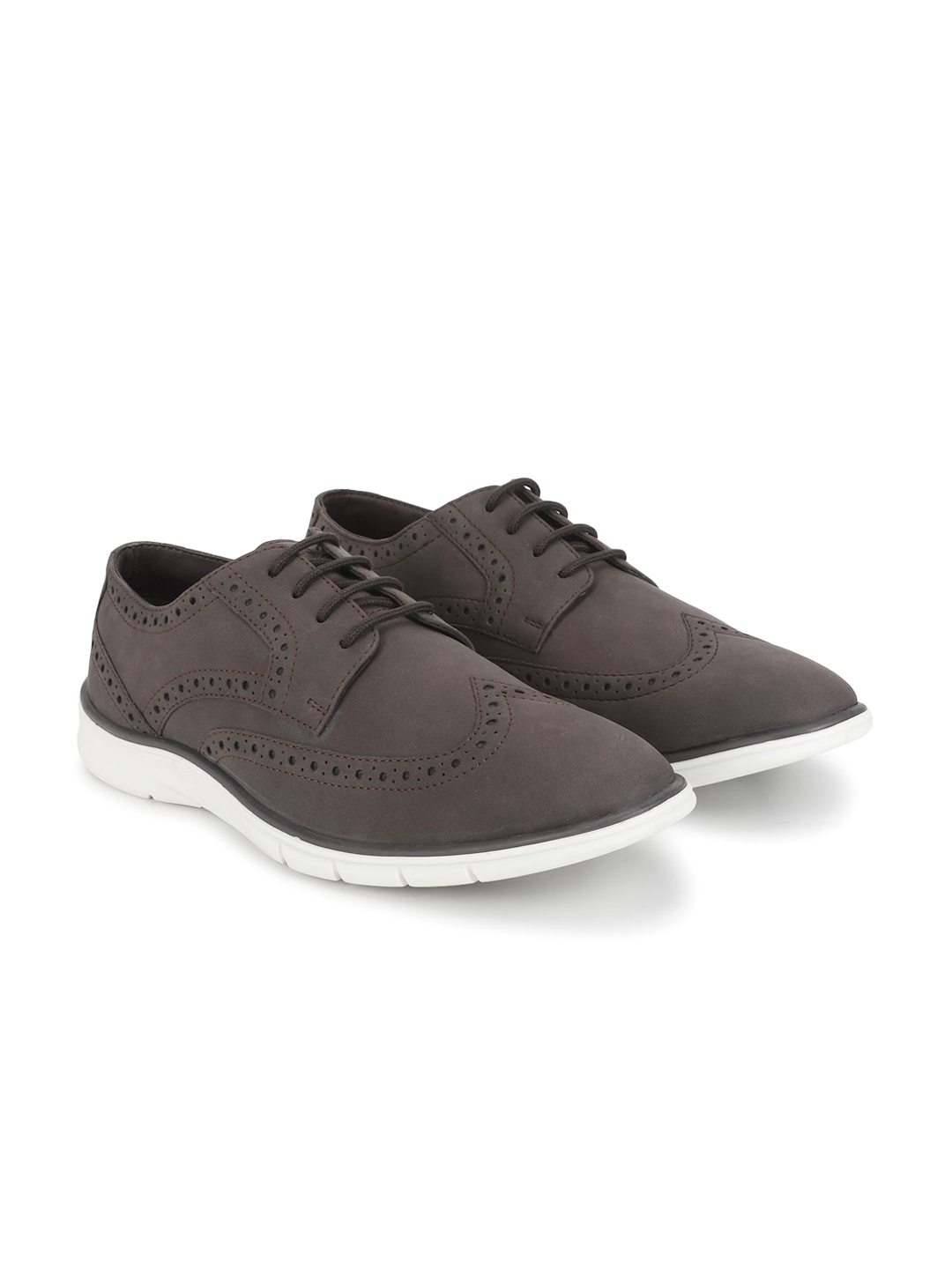 

yoho Men Brogue Perforated Sneaker, Brown