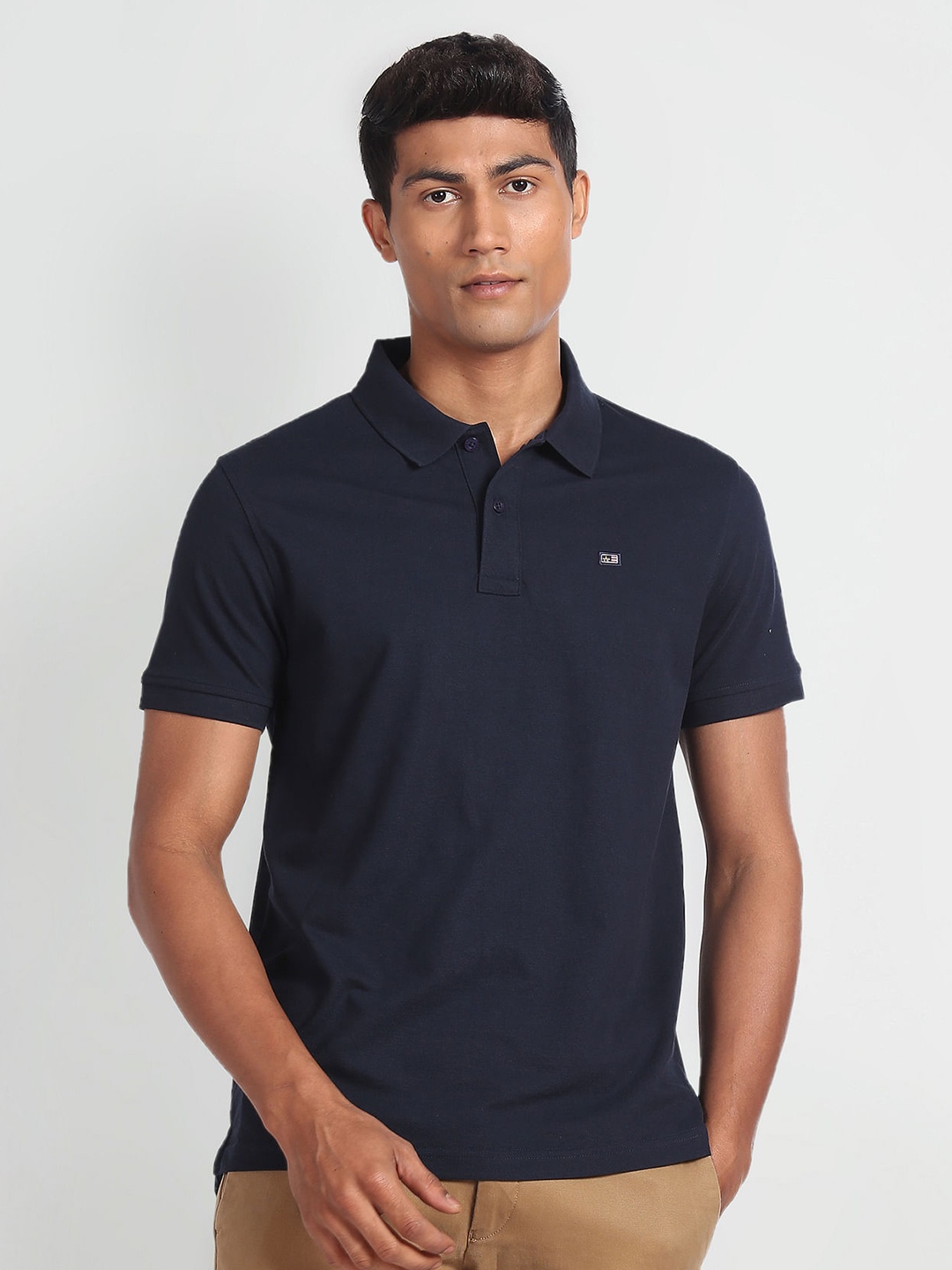 

Arrow Sport Polo Collar Pure Cotton T-shirt, Navy blue