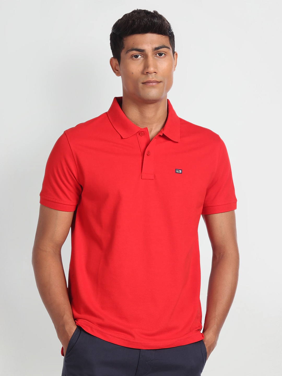 

Arrow Sport Polo Collar Pure Cotton T-shirt, Red