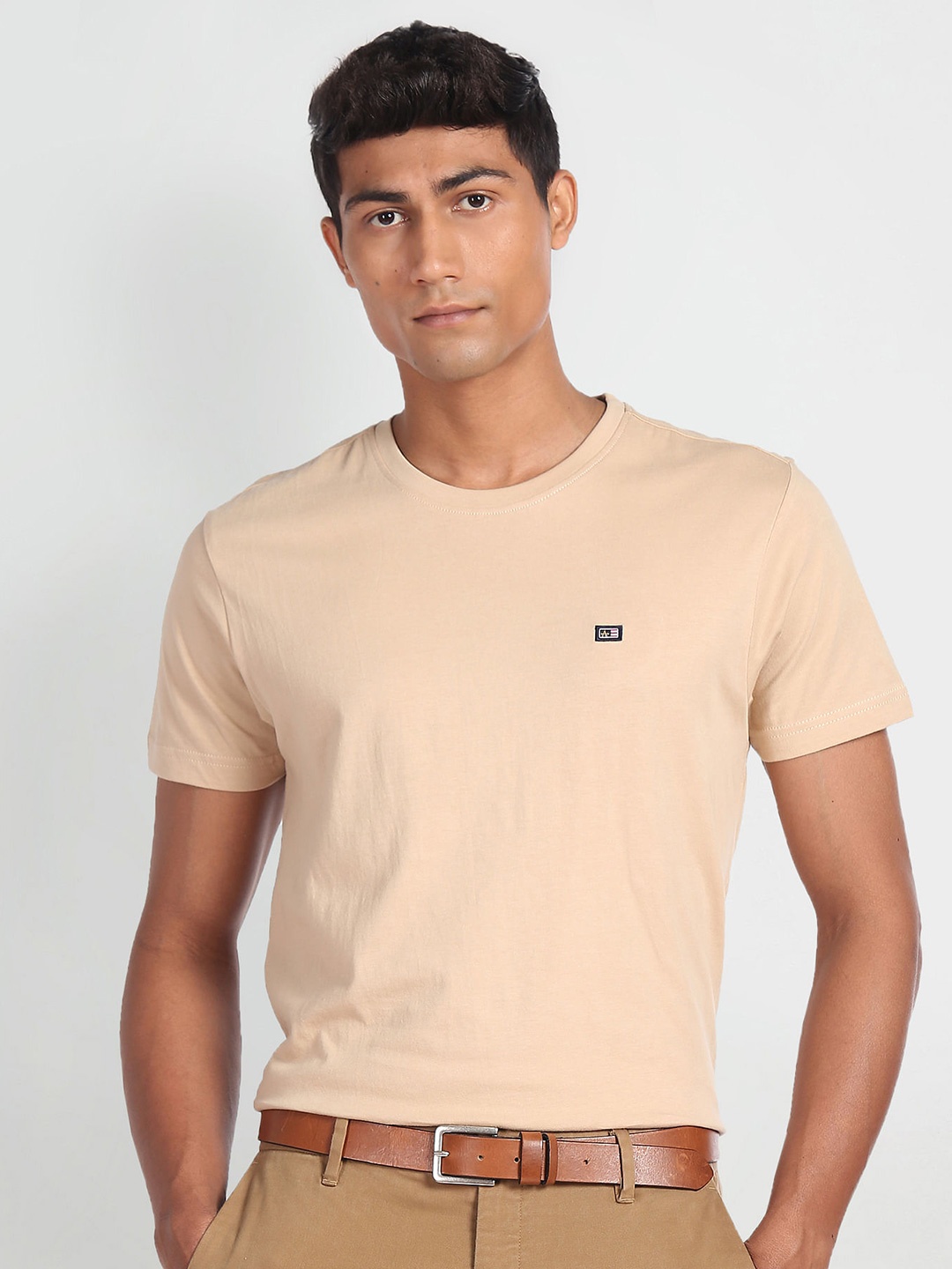 

Arrow Sport Round Neck Pure Cotton T-shirt, Beige