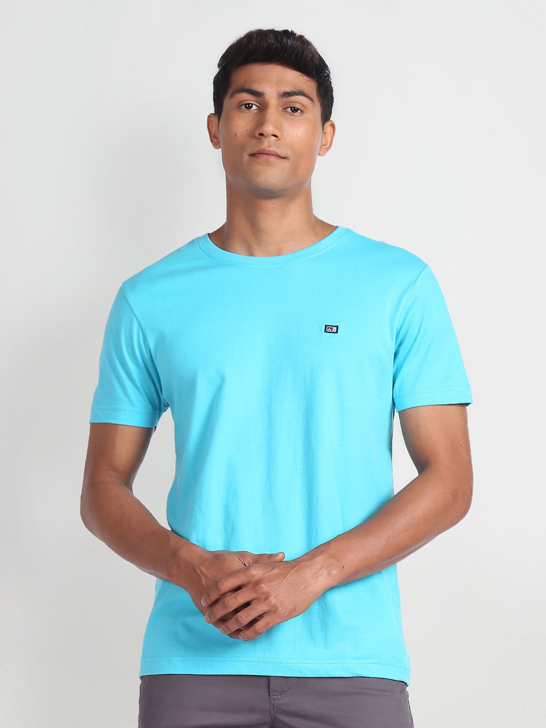 

Arrow Sport Round Neck Pure Cotton T-shirt, Blue