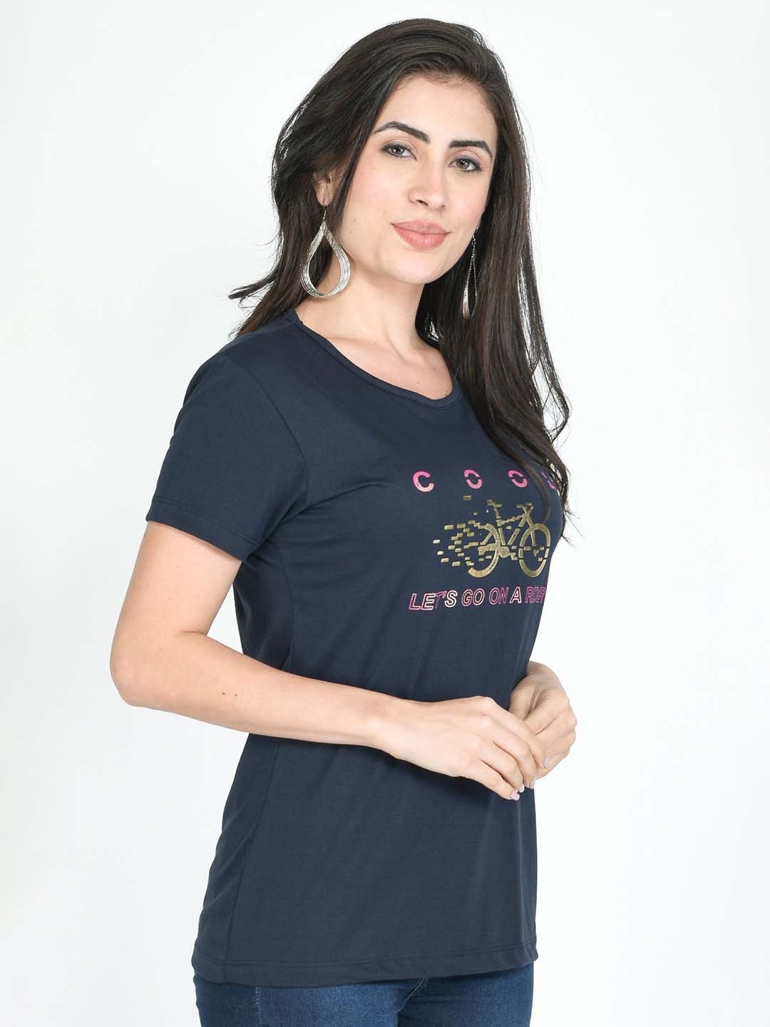 

Bellefleur Typography Printed Longline Top, Navy blue
