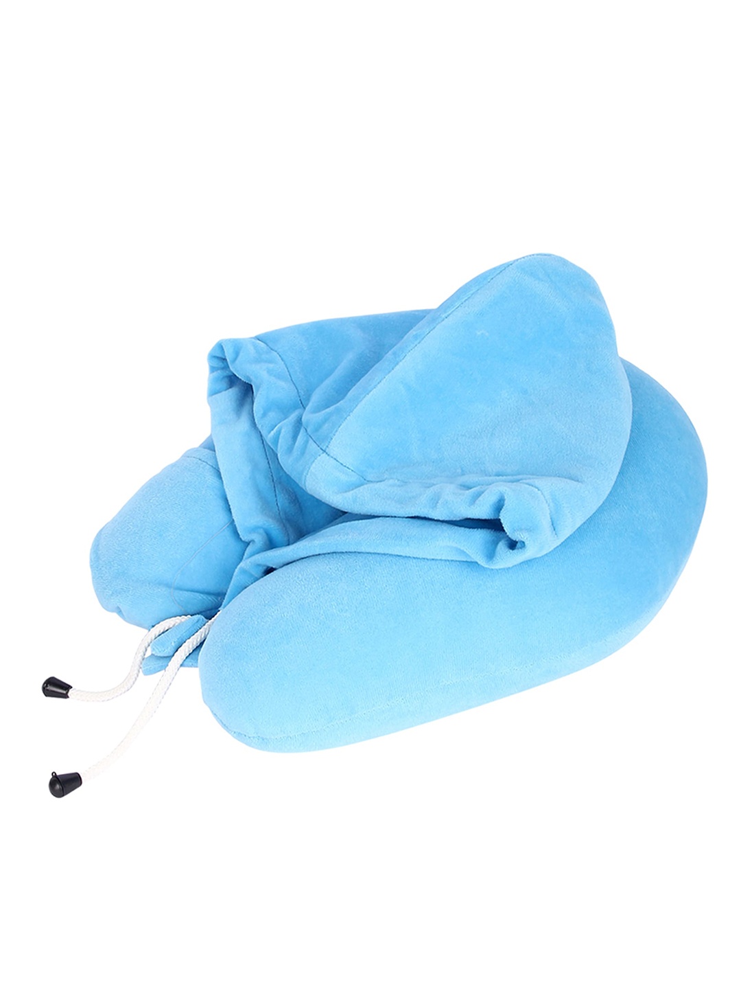 

PILLOW TREE Blue U-Shape Ultra-Soft Hoodie Travel Neck Pillow
