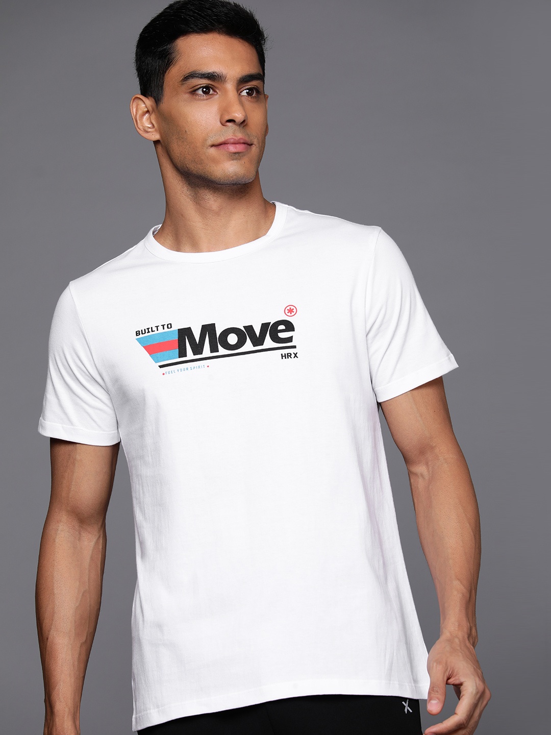 

HRX by Hrithik Roshan Men White Typography Printed Pure Cotton T-shirt