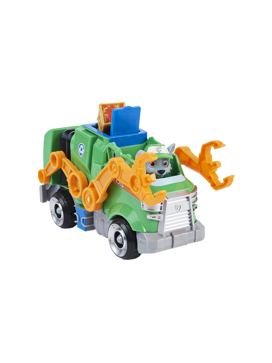 

PAW PATROL Kids Rocky Deluxe Movie Transforming Toy Car With Collectible Action Figure, Green