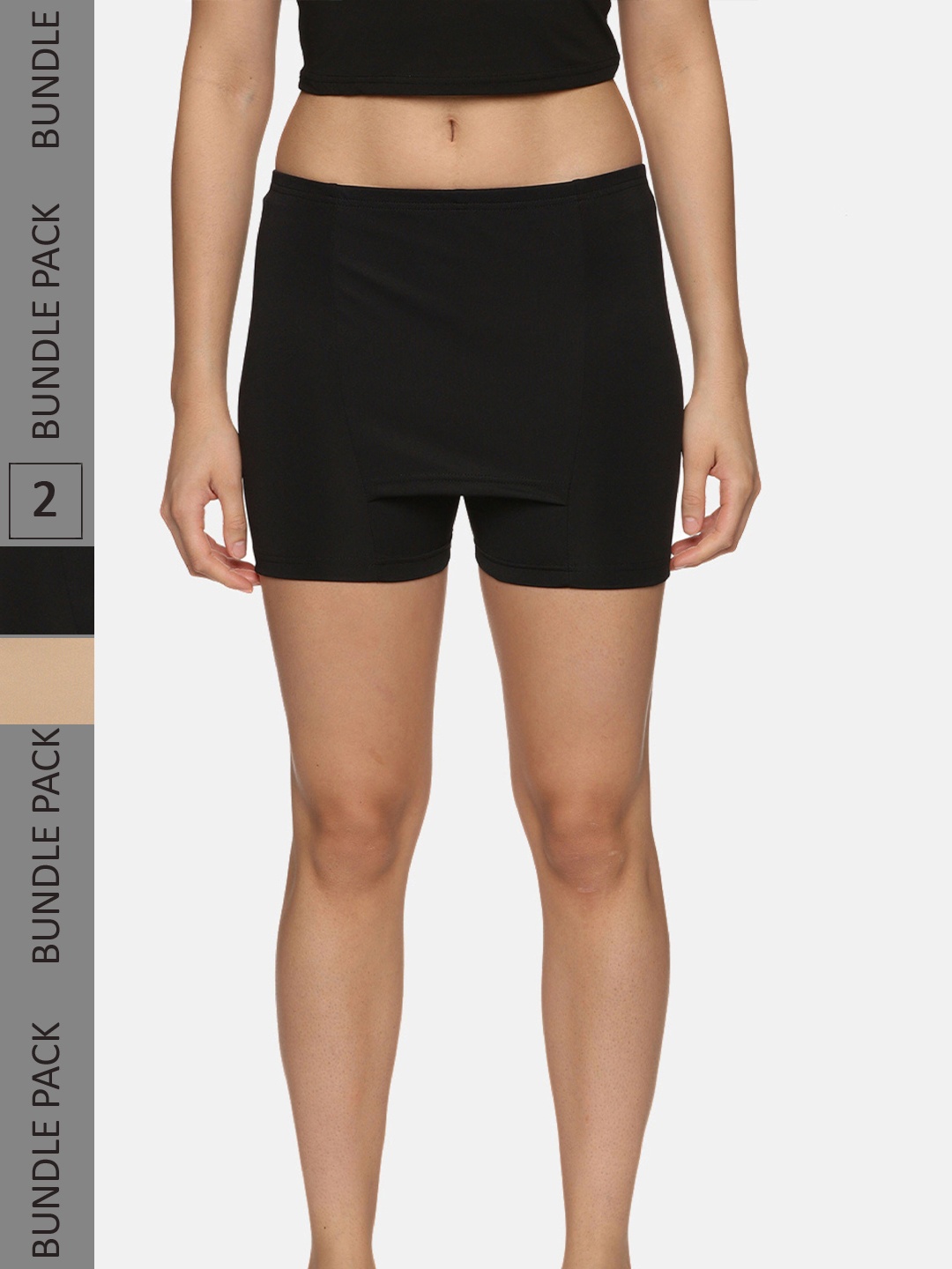 

NOT YET by us Women Pack Of 2 Lounge Shorts, Black