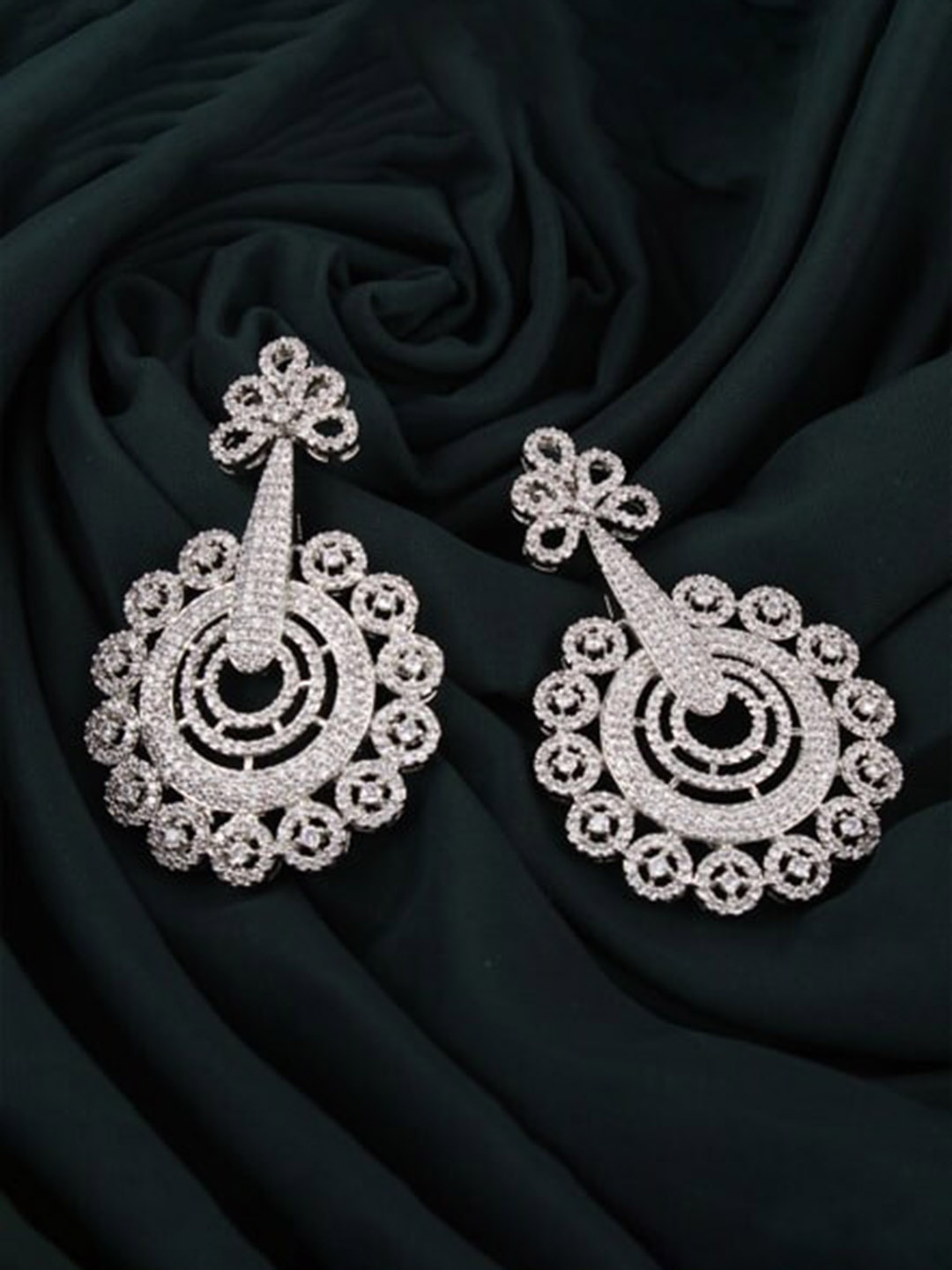 

Mirana Rhodium-Plated Contemporary Drop Earrings, Silver