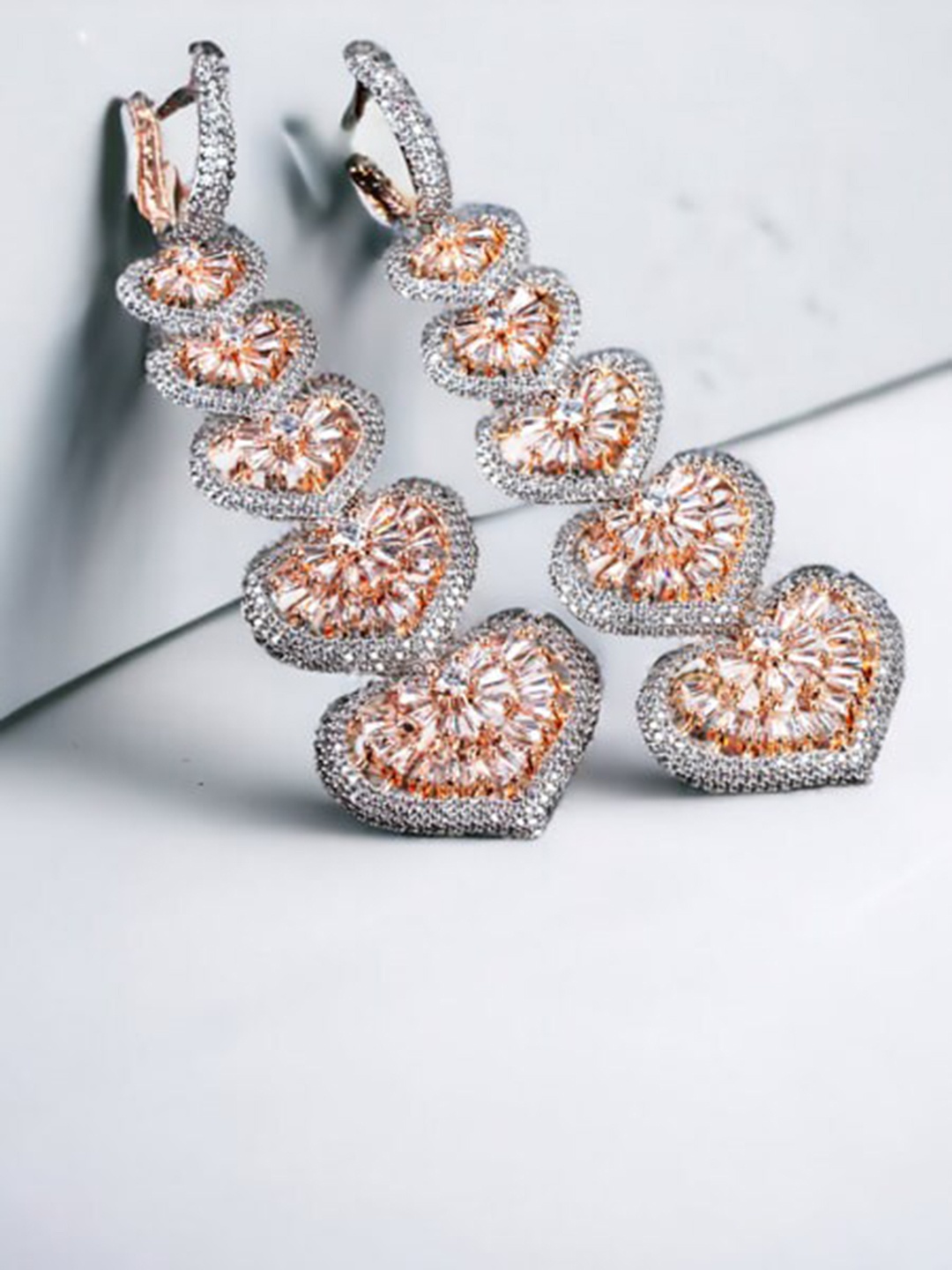 

Mirana Rose Gold-Plated Heart Shaped Drop Earrings