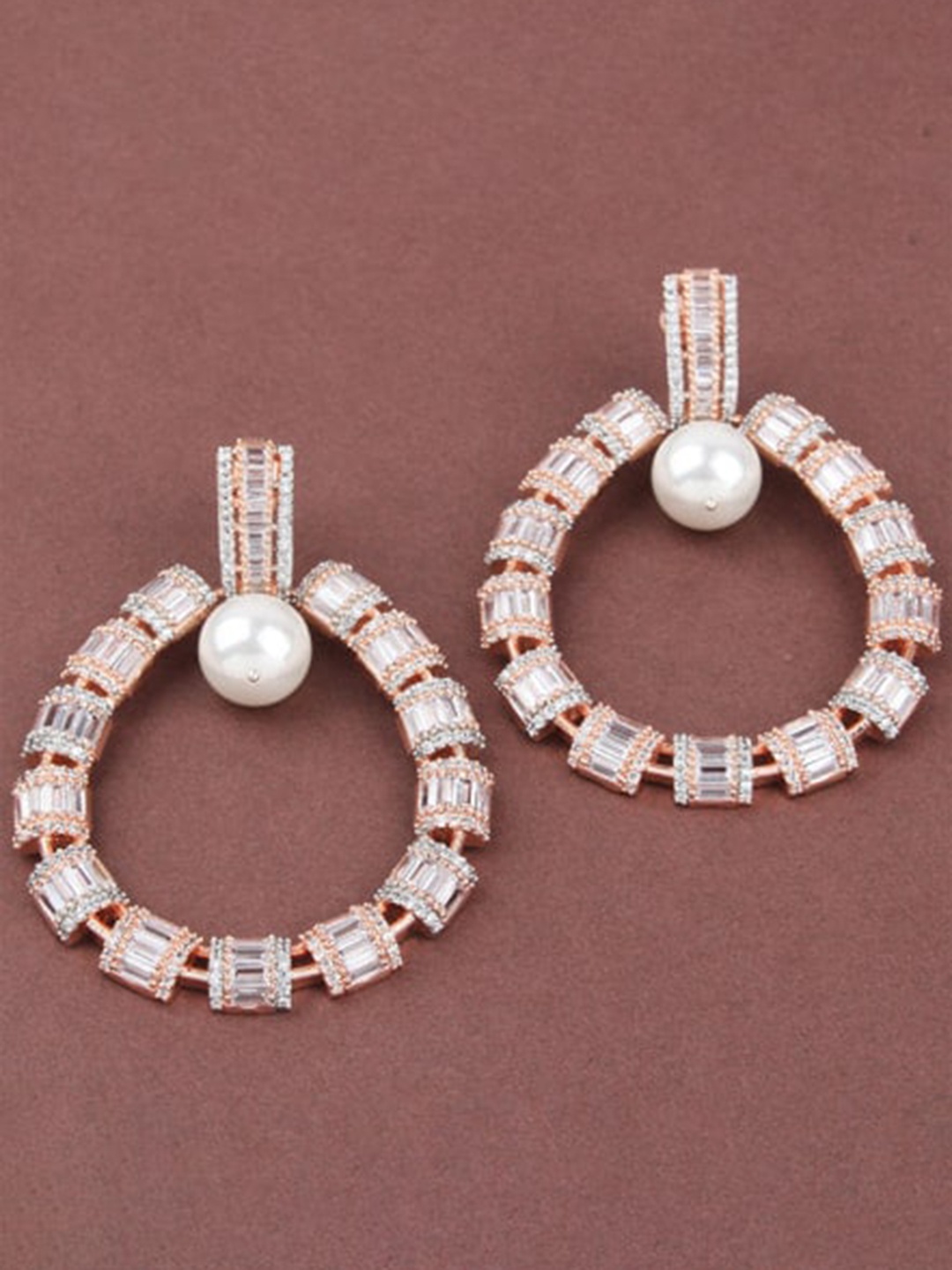 

Mirana Rose Gold-Plated Contemporary Drop Earrings